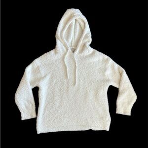 Barefoot Dreams Cozychic Teddy Pullover Hoodie White Womens M